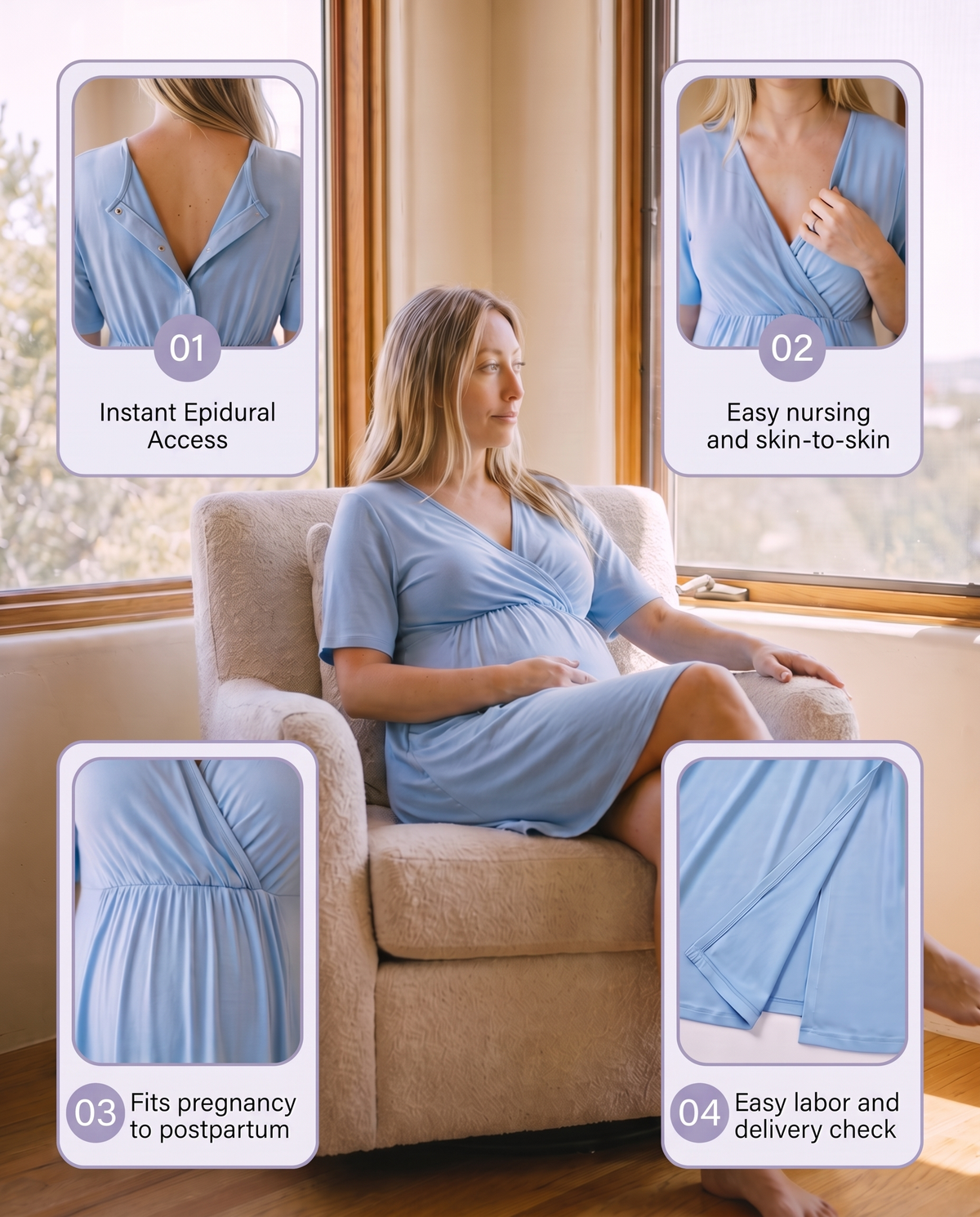Bloom Wrap Gown Maternity to Postpartum Robe